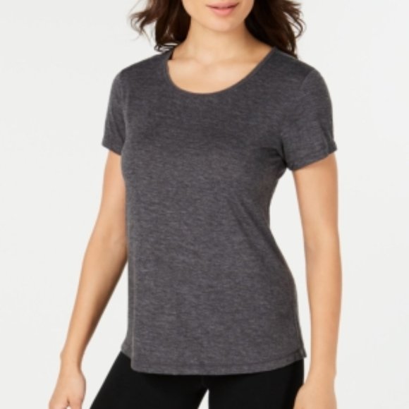 IDEOLOGY Womens Gray Heather Short‎ Sleeve Scoop Neck T-Shirt Top Size XS - Picture 1 of 1